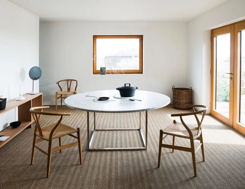 Luxury vinyl plank flooring open plan living room